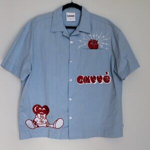 Carre Button Up Shirt w/ Embroidered and Printed Designs